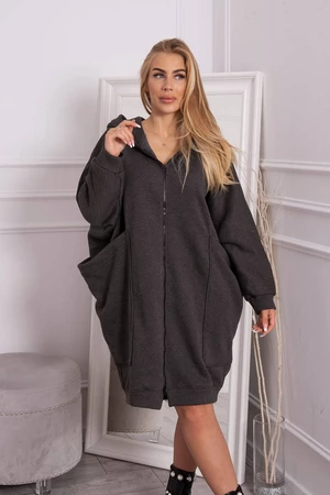 Oversize insulated graphite sweatshirt