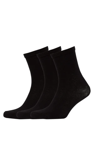 DEFACTO Women's Cotton 3 Pack Long Socks