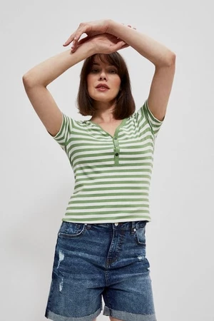 Cotton blouse with stripes