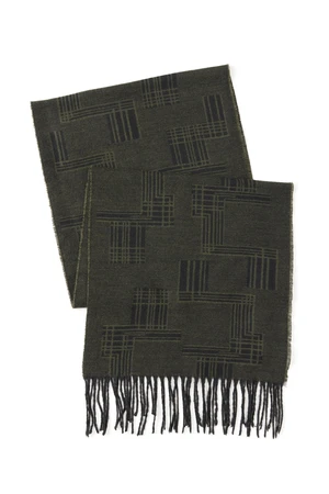 AC&Co / Altınyıldız Classics Men's Khaki-black Patterned Scarf