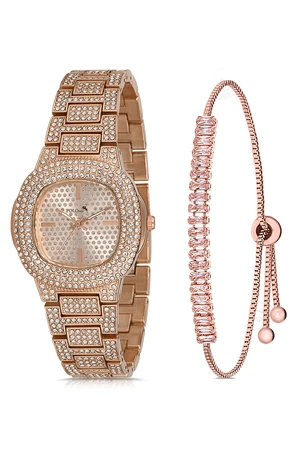 Polo Air Single Row Luxury Stone Women's Wristwatch with Zircon Stone Baguette Bracelet as a Gift