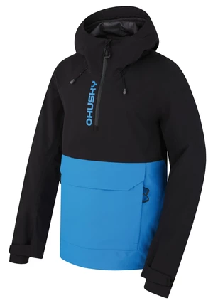 Husky  Nabbi M black/neon blue, XL Pánska outdoorová bunda