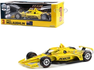 Dallara IndyCar 3 Scott McLaughlin "Pennzoil" Team Penske "NTT IndyCar Series" (2023) 1/18 Diecast Model Car by Greenlight