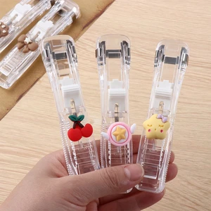 Dispenser Desktop Supplies Paper Clips Plastic Push Clip Binder Push Clamp Snack Sealing Clips Stapler Staple Remover