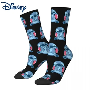 Disney Lilo And Stitch Socks Men's Women's Funny Happy Stitch & Scrump Socks Spring Summer Autumn Winter Middle Tube Socks Gift