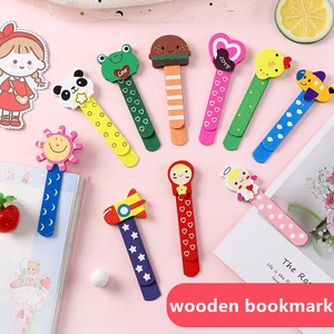 Wooden cartoon bookmarklet creative small fresh student with scale bookmark cute prize gift learning stationery