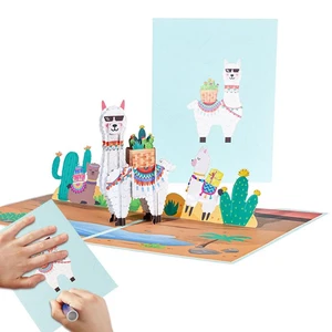 3D Pop Up Cards Pop Up Birthday Cards Alpaca Animal Funny Happy Birthday Holiday Cards For Happy New Year Christmas Graduation