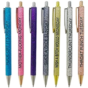 7 Pen Everyday Work Office Ballpoint Pen Set Description Adult Attitude Office Gift For Coworkers And Friends