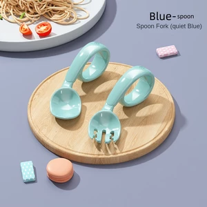 2pcs/set Temperature-sensitive discoloration Baby Feeding spoon Fork Children Learn To Eat Training Spoon Can Be Bent Tableware