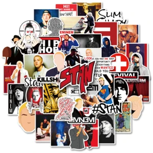 10/50Pcs Hip Hop Rapper Eminem Stickers for Laptop Notebook Skateboard Motorcycle Car Graffiti Waterproof Sticker Decals Pack