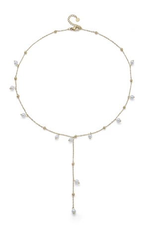 Oliver Weber Stylový pozlacený náhrdelník se syntetickými perlami 12311G