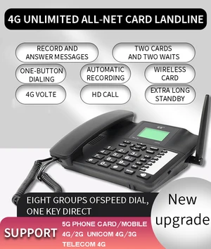 2023 Latest Dual 4G Card Recording Telephone Set 2345G Black and White List Dual Card Answering Machine Office Phone