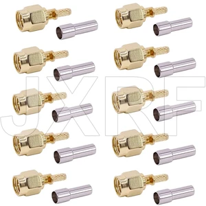 JX 10PCS SMA Connector SMA Male Plug Crimp for RG316 RG174 RG178 RG179 LMR100 Coaxial Cable fast ship