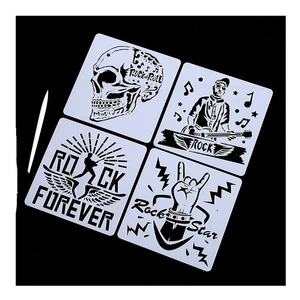 10pc Rock Styles DIY Drawing Stencils Painting Template Lace Ruler Graffiti Painting Set