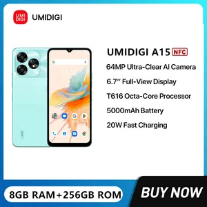 UMIDIGI A15 Ultra Thin Smartphones 6.7Inch FHD Octa Core 8GB+256GB 64MP Camera 4G Mobile Phone 5000mAh Android 13 Cellphone NFC