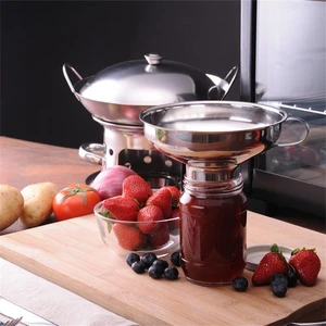 1/2PCS Funnel Wide Mouth Liquid Funnel Tank Stainless Steel Canning Funnel Flask Filter Oil Wine Spice Kitchen Tools