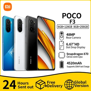 POCO F3 Global Version 6GB 128GB/8GB 256GB Xiaomi SmartPhone 5G Snapdragon 870 Octa Core 6.67"120Hz E4 AMOLED Display Dual SIM