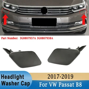 Left & Right Front Bumper Headlight Washer Nozzle Spray Jet Cover Cap for VW Passat B8 2017 2018 2019 3G0807937A 3G0807938A