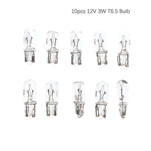 10Pcs Bulb 12V 3W T6.5 Car Dashboard Instrument Panel Light Indicator Light Automotive Products Car Accessories