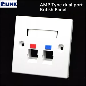 30 pcs face plate 86 type A MP type dual port British front panel for network&tel wall mount abs material white wholesales ELINK