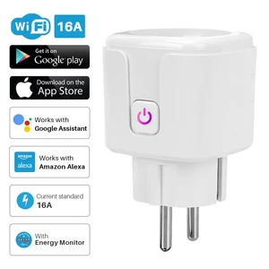Tuya SmartLife APP Control Power Monitor Socket For Alexa Google Home WiFi Smart Wireless Plug Remote Voice Control EU 16A