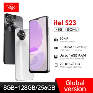 itel S23 4G Smartphone Octa-Core Processor Up to 16GB ROM 128GB RAM 6.6" HD+ 90Hz Display 50MP Rear Camera 5000mAh Cellphone