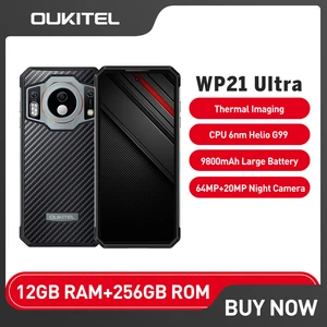 OUKITEL WP21 Ultra Rugged Waterproof Smartphone 12GB+256GB 9800mAh Battery 6.78'' FHD NFC Mobile Phone 66W Fast Charge Cellphone
