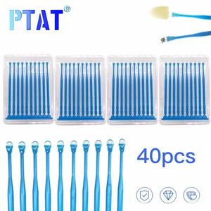 40pcs/bag Dental Applicator Sticks Adhesive Tip for Tooth Crown Porcelain Veneer Disposable Dental Materials Brush Applicator