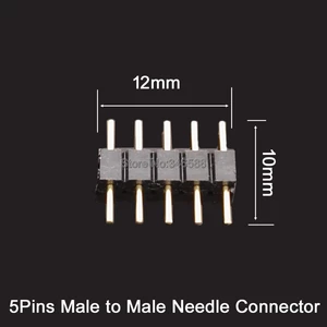 30pcs/lot 5Pins 5-Pin RGBW Male to Male Needle Male Type Connector Double 5Ppin DIY Small Part for 5050 SMD RGBW RGBWW LED Strip