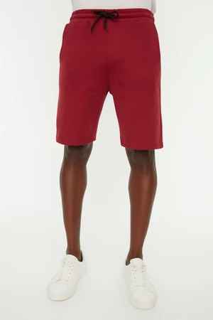 Trendyol Pánske základné pravidelné červené šortky / pravidelný strih, rovné šortky