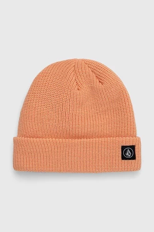 Čepice Volcom oranžová barva, z husté pleteniny