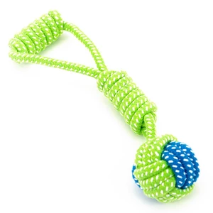 Přetahovadlo Reedog, bavlněné lano s míčem + úchyt, 27 cm - zelená