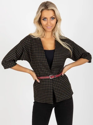 Black-beige elegant cape with strap