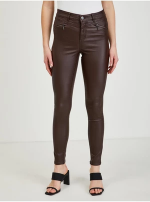 Dark brown women's leatherette pants ORSAY - Ladies