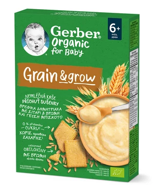 Gerber Organic nemléčná kaše s příchutí sušenky 200 g