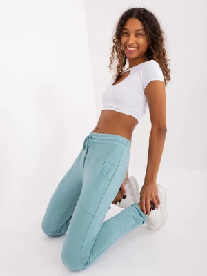 Pistachio basic cotton sweatpants