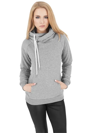 Women's raglan grey with hood and high neck