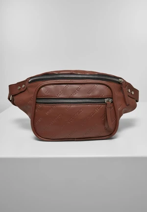 Synthetic leather shoulder bag brown