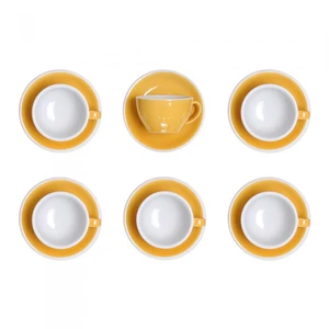 Set von Latte-Tasse mit Untertasse Loveramics „Egg Yellow“, 300 ml, 6 Stk.