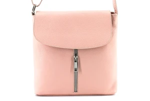 Dámská kožená crossbody kabelka s klopnou Arteddy - růžová