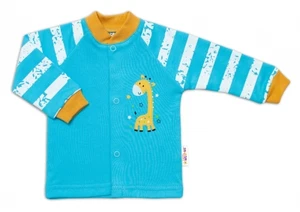 Baby Nellys Bavlněná košilka Giraffe, tyrkysová, vel. 50 (0-1m)