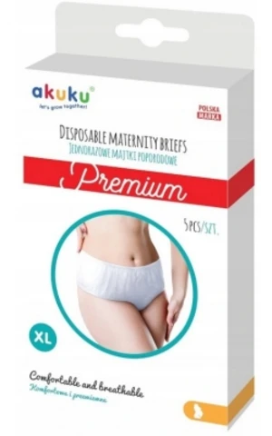 Poporodní  jednorázové kalhotky Premium, vel. XL, Akuku, 5ks v bal.