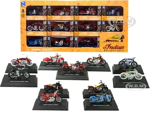 "Indian Motorcycle" Set of 11 pieces 1/32 Diecast Motorcycle Models by New Ray