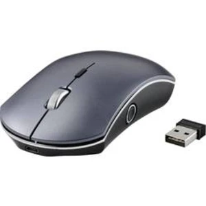 Optická Wi-Fi myš Renkforce RF-WM-350 RF-4745544, lze znovu nabíjet, šedočerná