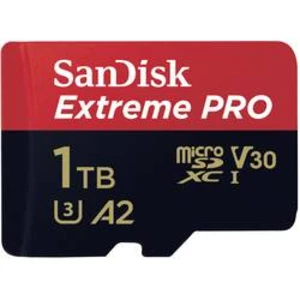 Paměťová karta microSDXC, 1 TB, SanDisk Extreme Pro™, Class 10, UHS-I, UHS-Class 3, v30 Video Speed Class, výkonnostní standard A2