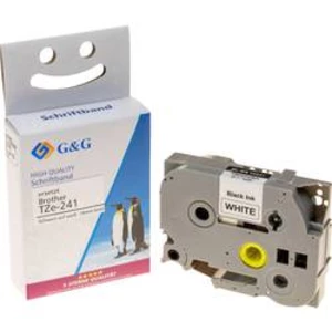 Páska do štítkovače G&G 18 mm, 8 m, černá, bílá