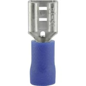 Faston zásuvka Vogt Verbindungstechnik 3906 6.3 mm x 0.8 mm, 180 °, částečná izolace, modrá, 1 ks