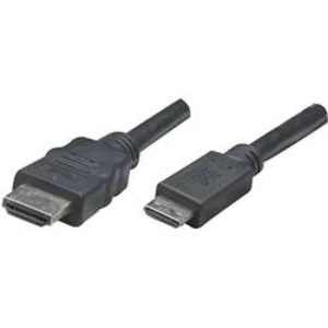 HDMI kabel Manhattan [1x HDMI zástrčka - 1x mini HDMI zástrčka C] černá 1.80 m