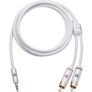 Připojovací kabel Oehlbach, jack zástr. 3.5 mm/cinch zástr., bílý, 1,5 m