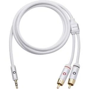 Připojovací kabel Oehlbach, jack zástr. 3.5 mm/cinch zástr., bílý, 1,5 m